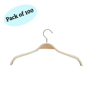 16 Flat Wood Nonslip Hanger: Case of 100.