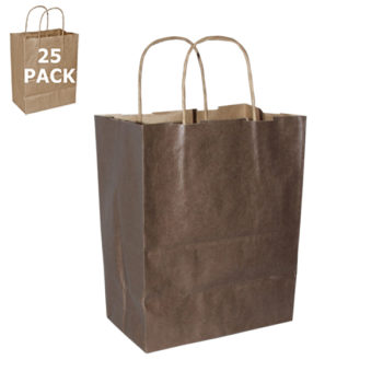 Chocolate Cub Paper Shopping Bag-25 Pack