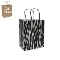 Zebra Paper Shopping Bag-Cub Size: 25 Pack