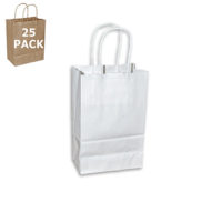 White Gem Size Paper Shopping Bag-25 Pack